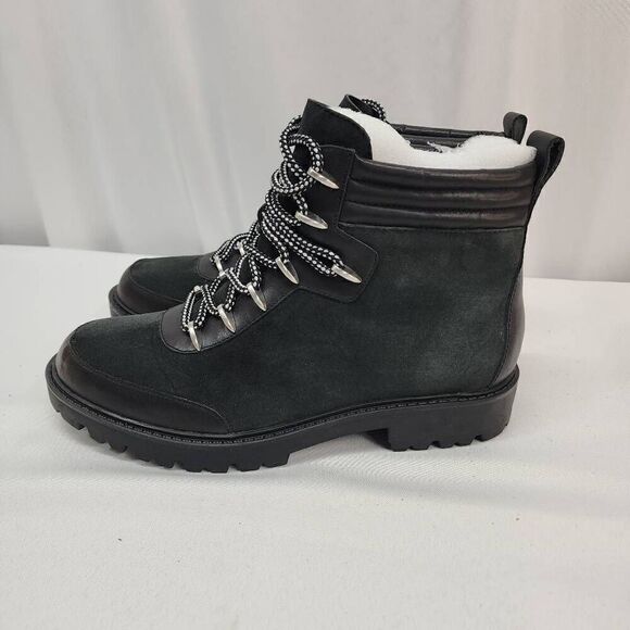 Charles David Size 9 Revolve Oxford Black Suede Lace Up Boots, Women's A - Picture 8 of 10